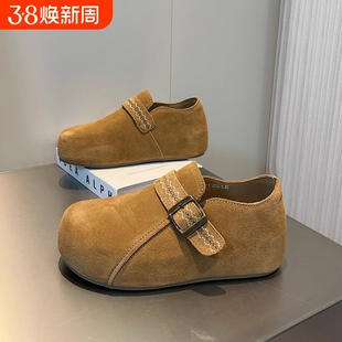 厚底增高全包勃肯鞋女一脚蹬2025新款时尚百搭内增高勃肯单鞋女鞋