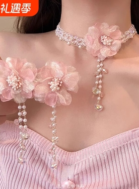 珍珠花朵甜美项链|超1000次加购