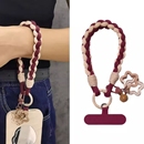 饰链水壶吊绳手机壳防丢手提新款 ins手机挂绳短款 手腕撞色编织星星铃铛吊坠户外旅游防盗女生电话套装