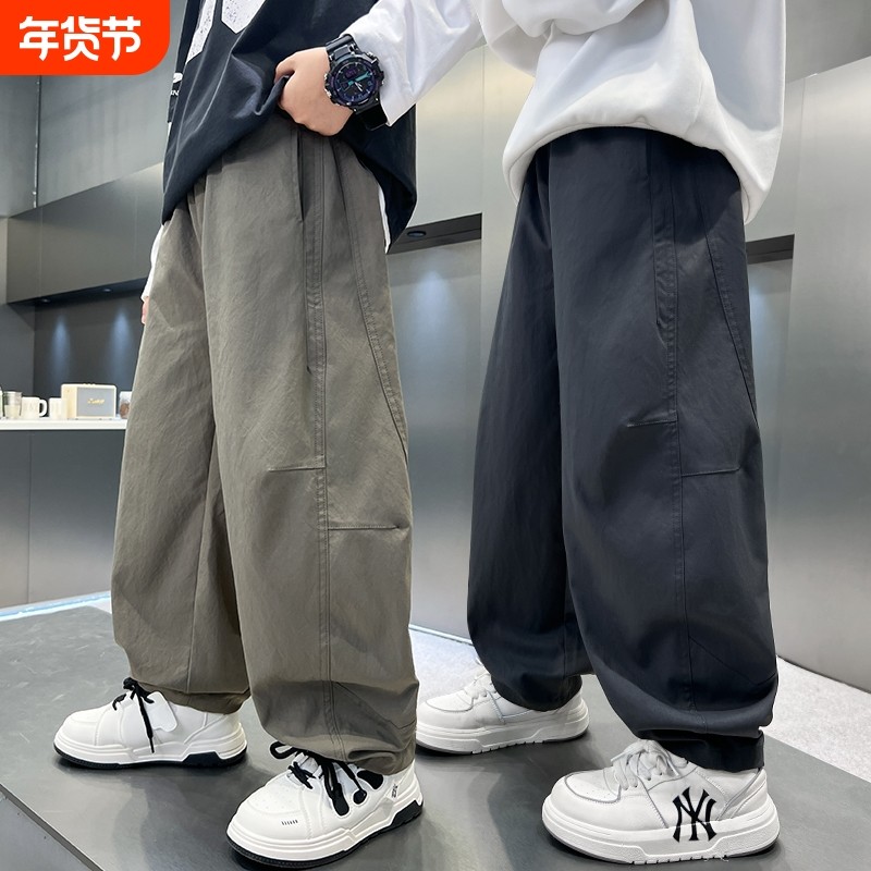 男童秋装直筒裤子2025秋季新款中大童痞帅炸街宽松阔腿运动休闲裤,童装/婴儿装/亲子装,裤子,淘宝优惠券,粉丝福利购,淘宝优惠卷