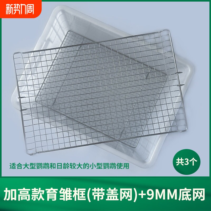 鹦鹉育雏饲养框不锈钢底网雏鸟幼鸟饲养盒子保温箱繁殖育雏盒站网