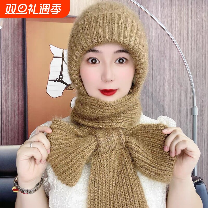 松鼠绒加绒帽子围巾|959人收藏
