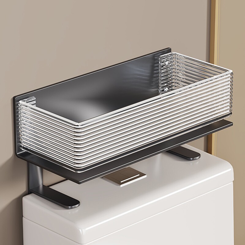 全新马桶置物架卫生间上方免打孔浴室抽纸架杂物储物柜收纳