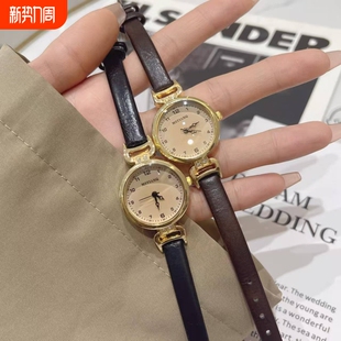 复古考试手表女款 学生ins高颜值小香风小表盘女士石英表精致防水