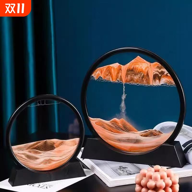 家居创意3d动态立体流沙画客厅办公室山水画装饰礼品流沙画摆件图片