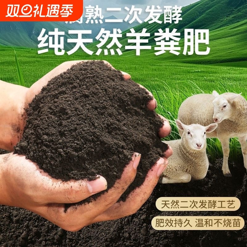 羊粪发酵有机肥内蒙古腐熟羊粪肥100斤有机肥料蔬菜专用羊粪花卉