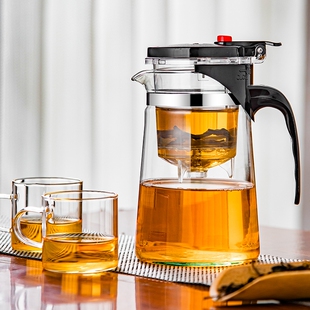 玻璃茶壶家用泡茶飘逸杯高档泡茶壶一键按压过滤茶水分离茶具套装