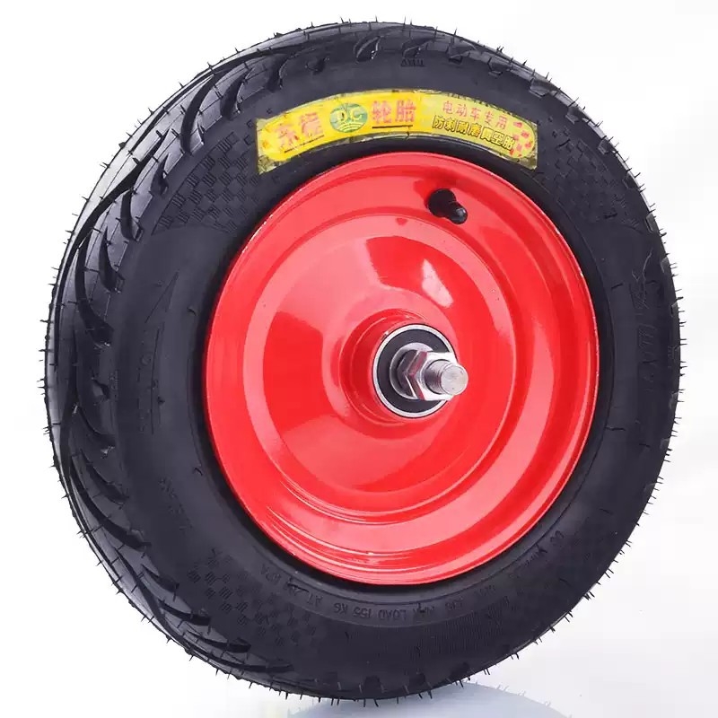 独轮车小推车鸡公车轮子单轮全套滚轮小铁车轱辘充气轮实心轮农用