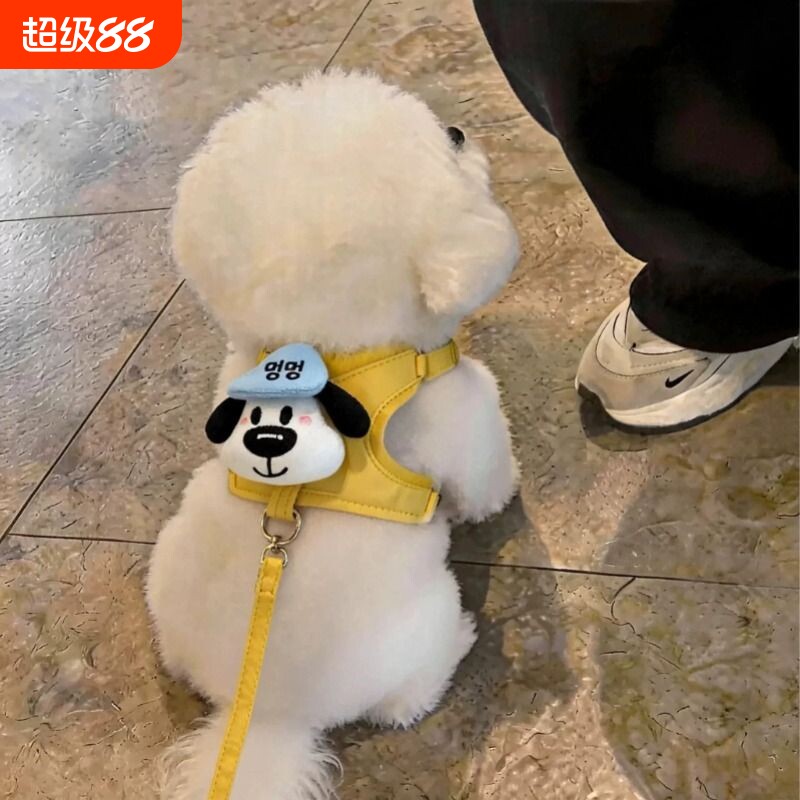 狗狗牵引绳防脱背心式胸背带幼猫中小型犬泰迪比熊博美外出遛狗绳图片