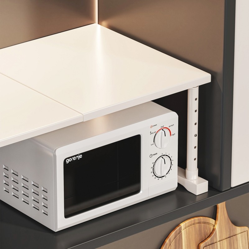 橱柜微波炉伸缩置物架高度可调节