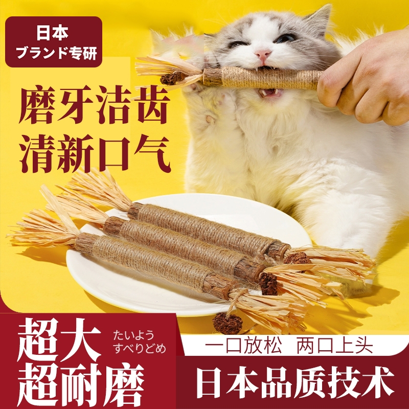 木天蓼磨牙棒猫玩具自嗨解闷耐咬猫薄荷球逗猫棒幼猫咪磨牙用品T