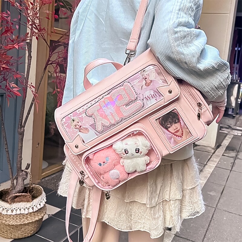 追星痛包斜挎小食量日常款谷子吧唧包日韩系初双肩娃包手提单肩