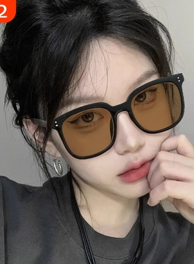黑框茶色墨镜女高级感开车近视带度数夏季防晒变色太阳眼镜男款