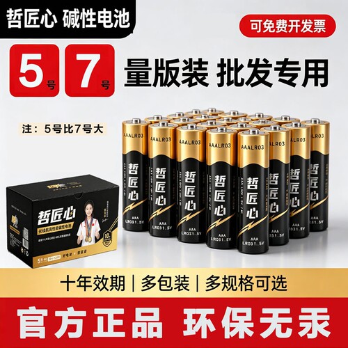 5号电池7号电池适用空调电视遥控器儿童玩具鼠标钟表大容量耐用五号七号电池燃气表智能门锁专用电池哲匠心