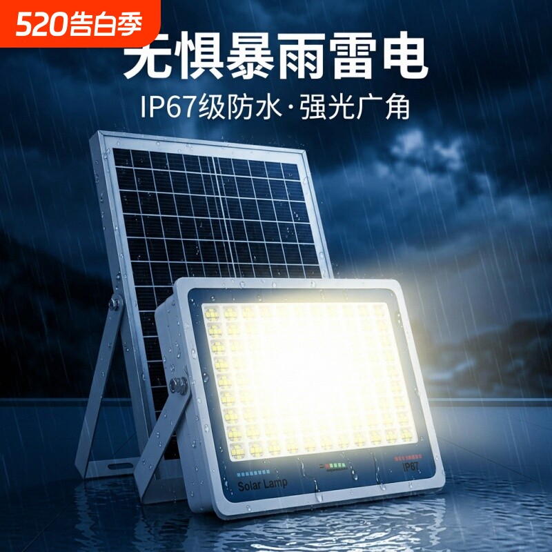 无惧暴雨太阳能灯防水户外超亮强光款大门口农村家用庭院室外照明