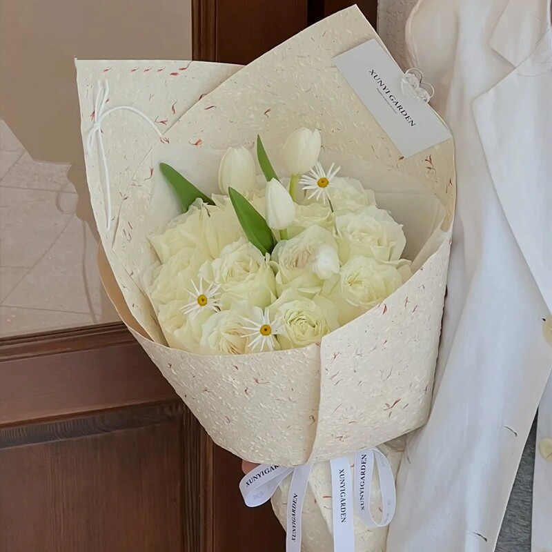 手撕花瓣牛皮纸鲜花包装纸花束包花纸平面高质东巴纸包花diy材料