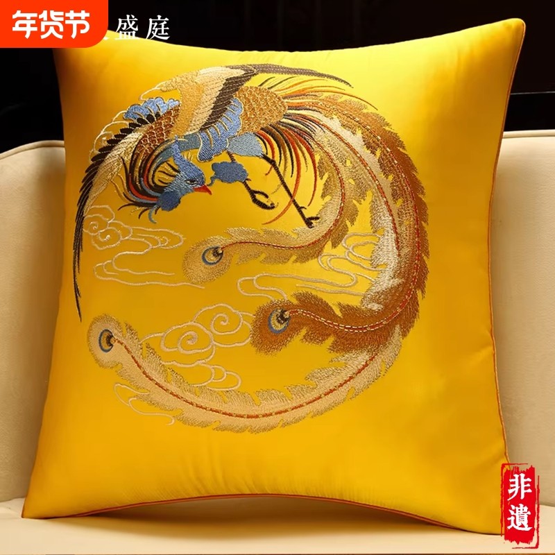 中式抱枕沙发客厅红木靠枕高档床上靠垫腰靠不含芯靠背大号靠枕套