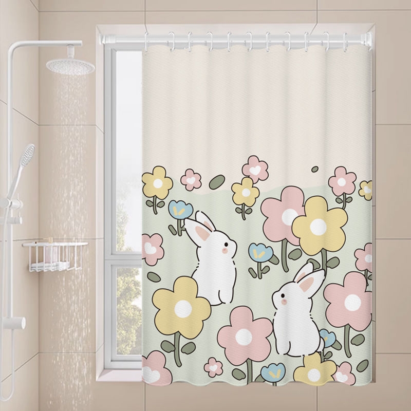 卫生间防水浴室窗帘防走光遮挡帘免打孔出租房小窗户透光不透人