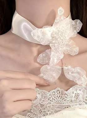 纯欲风白色花朵项链女choker2026新款爆款颈链优雅时尚设计锁骨链