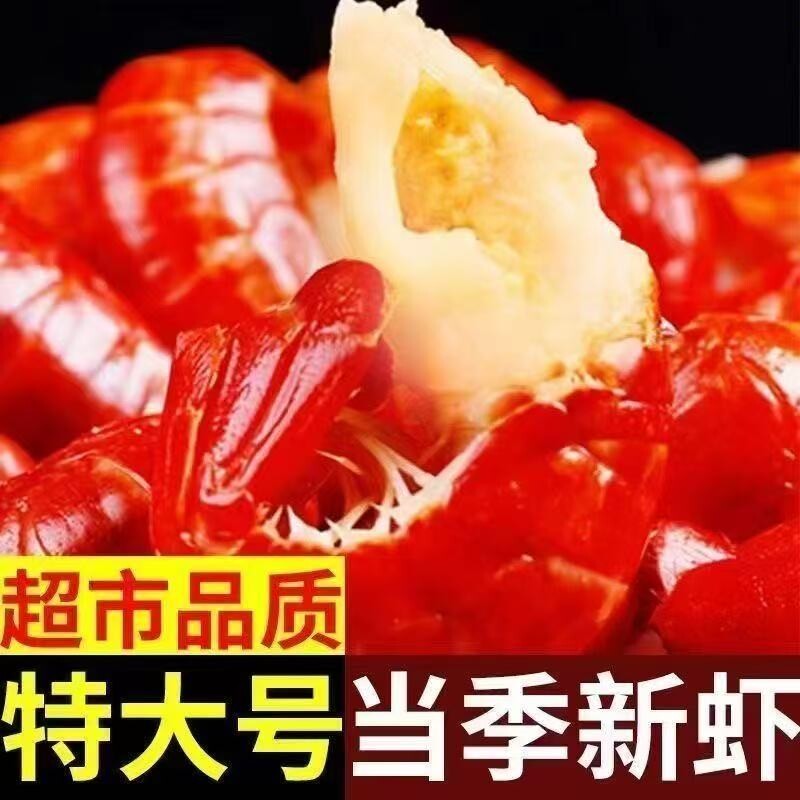 鲜活生鲜海鲜大号龙虾尾小龙虾香辣捞汁批发新鲜冰鲜年货节冷冻
