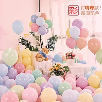 气球儿童无毒无味彩色加厚马卡龙生日场景布置装饰简单装扮浪漫