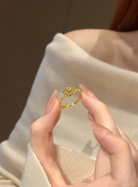 新中式繁星爆闪点点星光戒指高级感五角星精致小众指环开口可调节