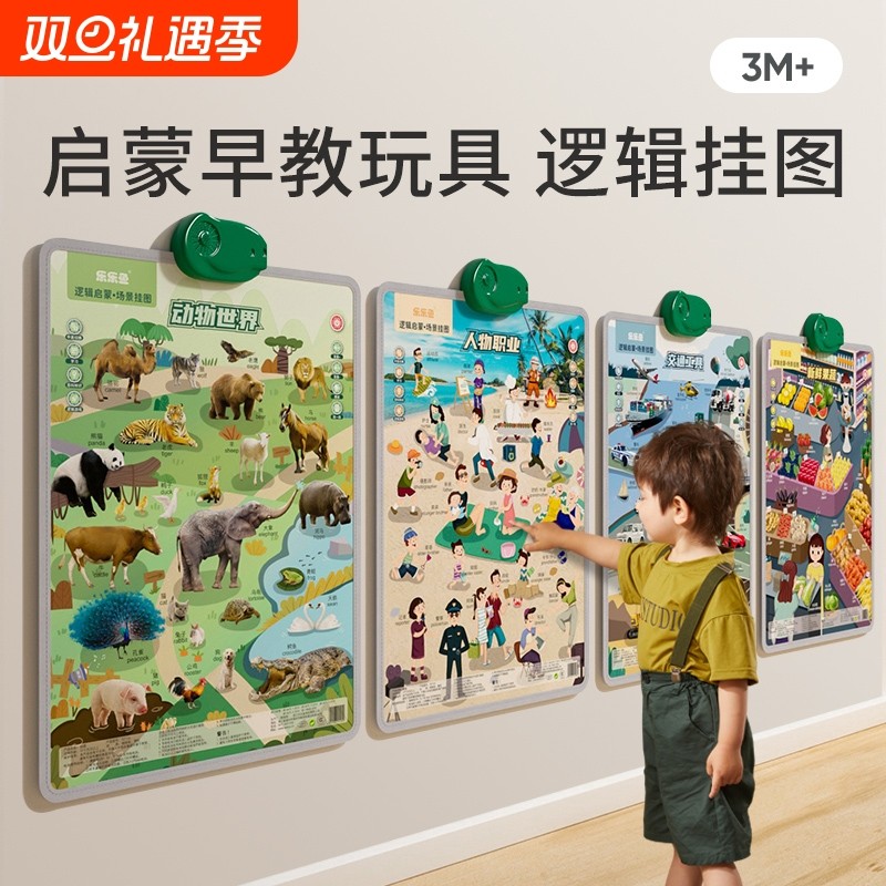逻辑挂图宝宝有声早教挂图婴幼儿童认知发声点读机启蒙学习墙贴