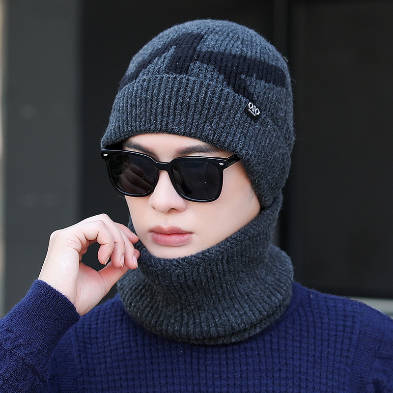 2025帽子男冬季针织帽潮骑行防寒冷帽护耳加厚保暖加绒棉毛线帽