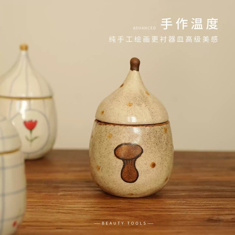 小众设计原创复古手工陶瓷调料罐储物罐子收纳客厅摆件礼物厨房