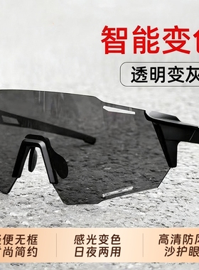 骑行眼镜变色日夜两用防风护目镜防紫外线运动夜视飞行员感光高清