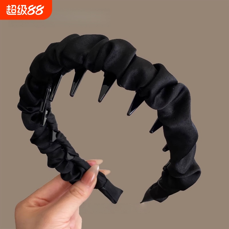 轻奢高级感缎面褶皱云朵发箍