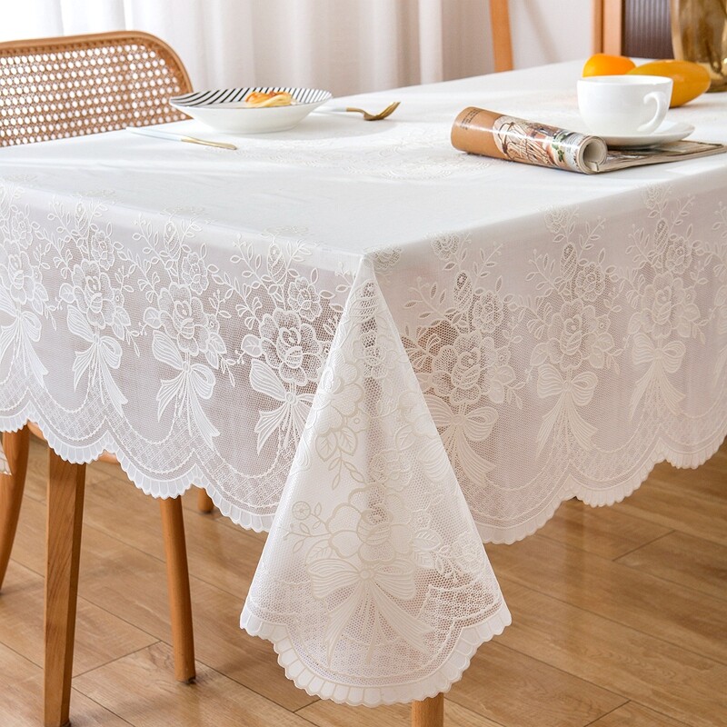 桌布防水防油免洗防烫轻奢高级感长方形餐桌布家用客厅茶几垫台布