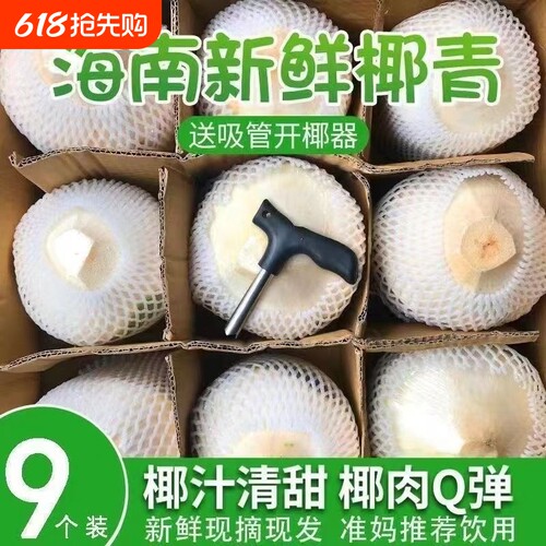 椰子海南椰青新鲜去皮青椰奶香水皇椰子鸡汁水果孕妇文昌整箱特产