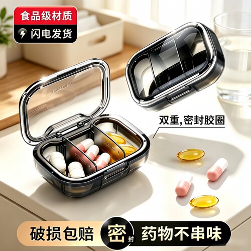 热销款食品级日式药盒便捷随身带