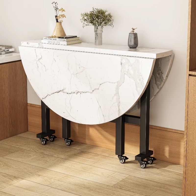 可折叠桌子带转盘家用小户型圆形吃饭桌子酒店聚会10人折叠大圆桌