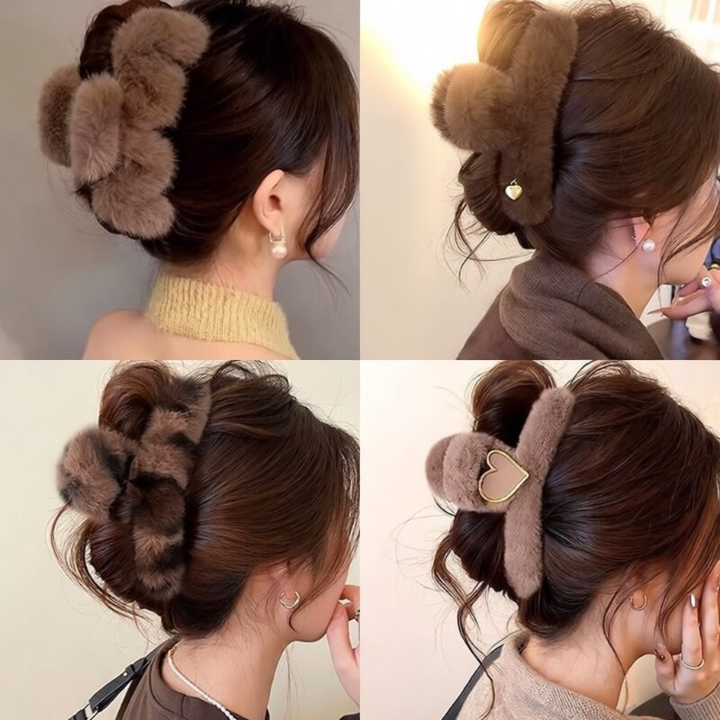 超大号15CM抓夹女2025新款发量多发夹秋冬毛绒鲨鱼夹盘发夹子