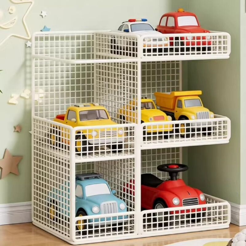 儿童汽车玩具收纳架大容量可移动多层储物架多功能毛绒玩偶整理架