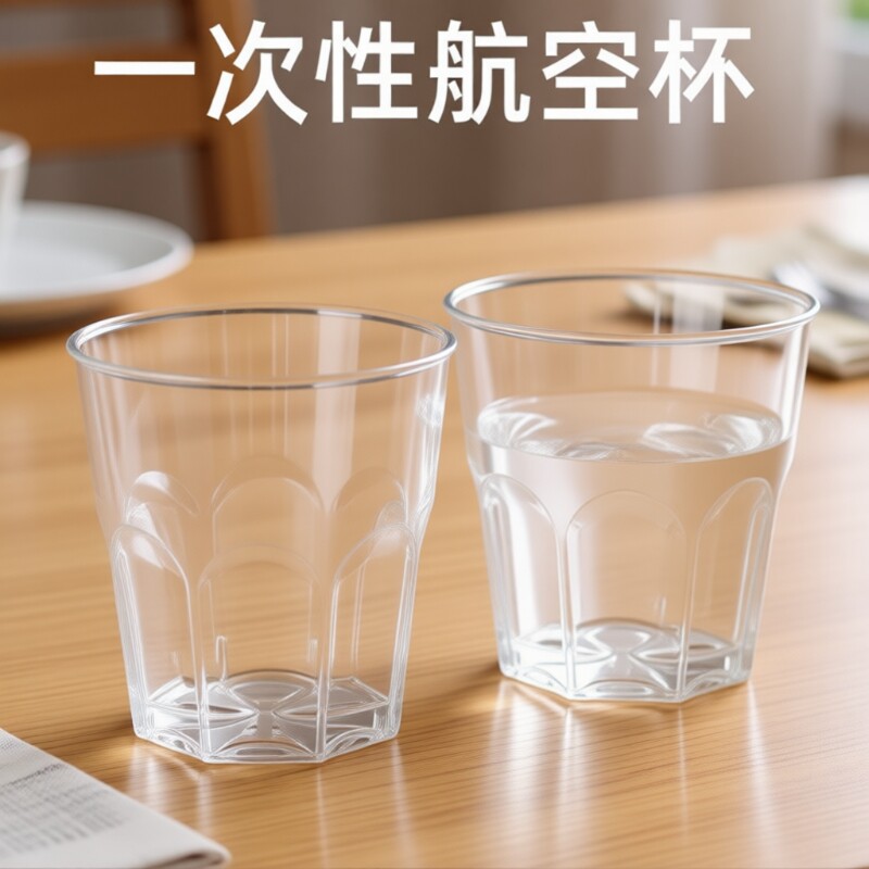 食品级耐高温一次性加厚航空杯透明塑料太空杯硬质茶杯水晶酒杯