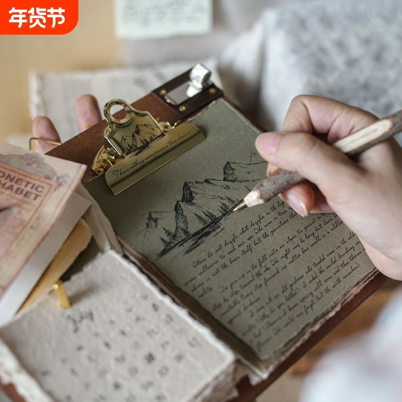 墨下【生活小站台】复古手帐便签板夹便签纸留言夹空白古早便签本,文具电教/文化用品/商务用品,便签本/便条纸/N次贴,淘宝优惠券,粉丝福利购,淘宝优惠卷