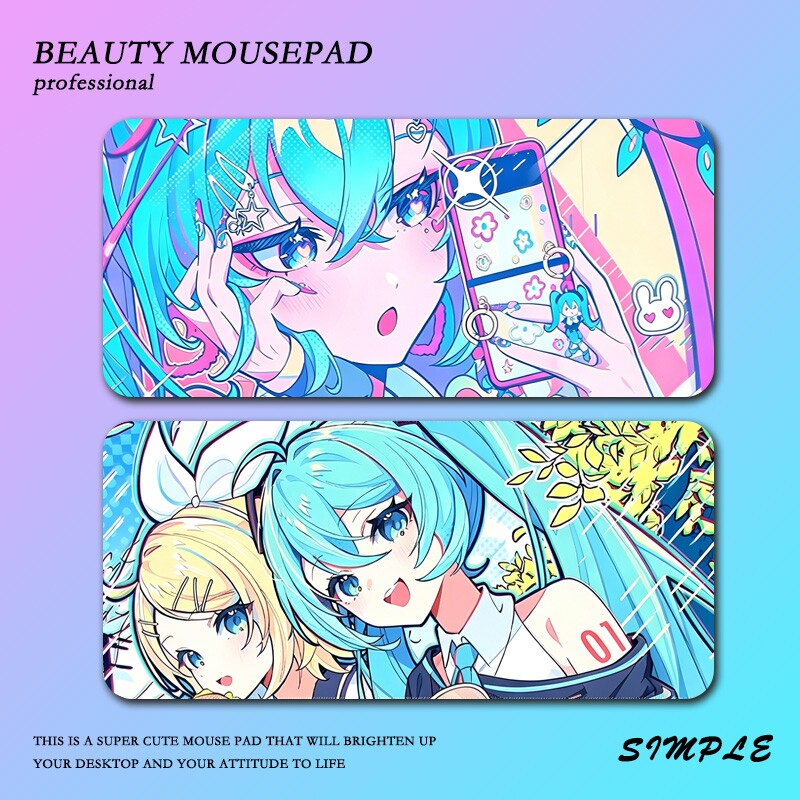 初音未来鼠标垫超大号高颜值桌垫图片