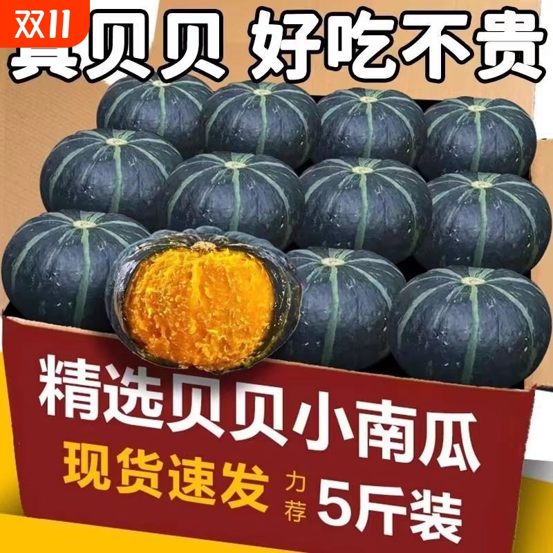 正宗贝贝南瓜板栗味小南瓜粉面粉糯好吃老南瓜蔬菜新鲜时令辅食