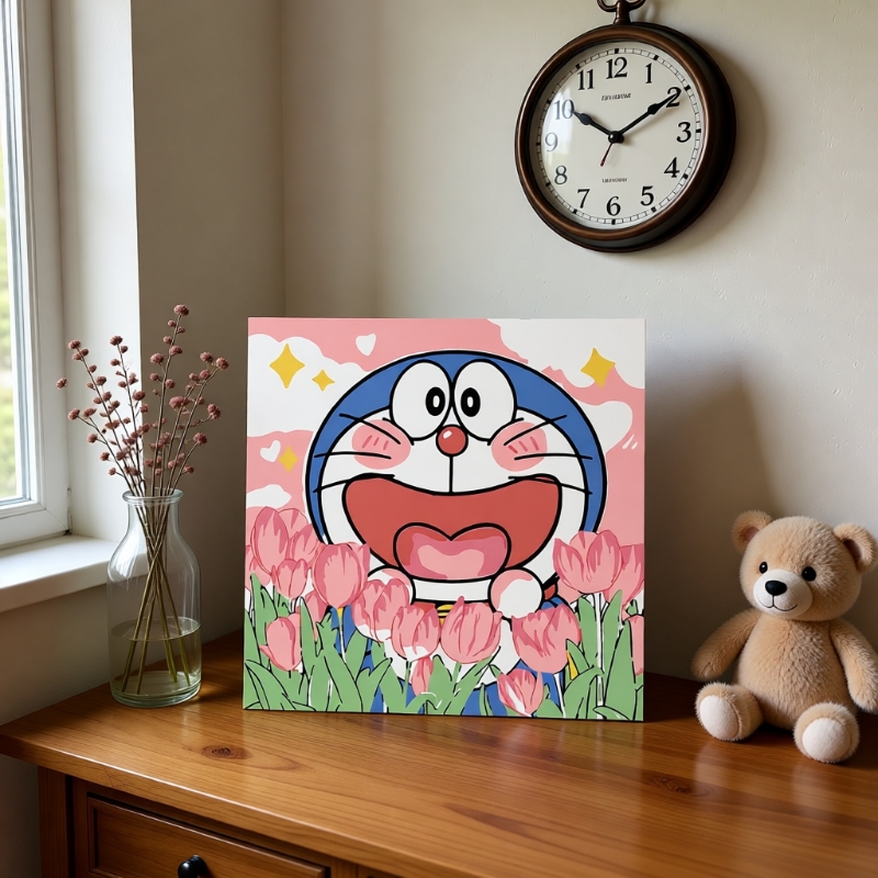 哆啦a梦2025新款数字油画填充丙烯油彩画手工填色手绘颜料礼物