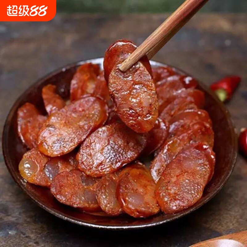 稀飞麻辣香肠湖北恩施特产美食农家手工自制柴火烟熏腊肠广味500g
