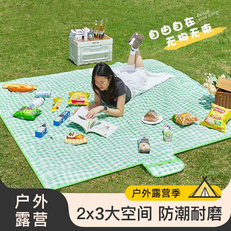 速营野餐垫防潮垫加厚露营帐篷便携折叠草坪防湿防水垫子户外地垫