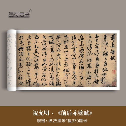 祝允明草书《前后赤壁赋》临摹帖