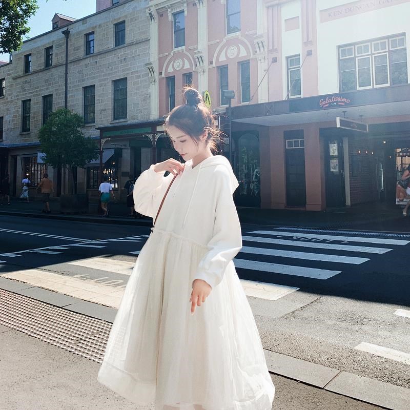 连衣裙女春秋2019甜美气质季学生清新早秋裙子仙女超仙森系卫衣裙有赠品