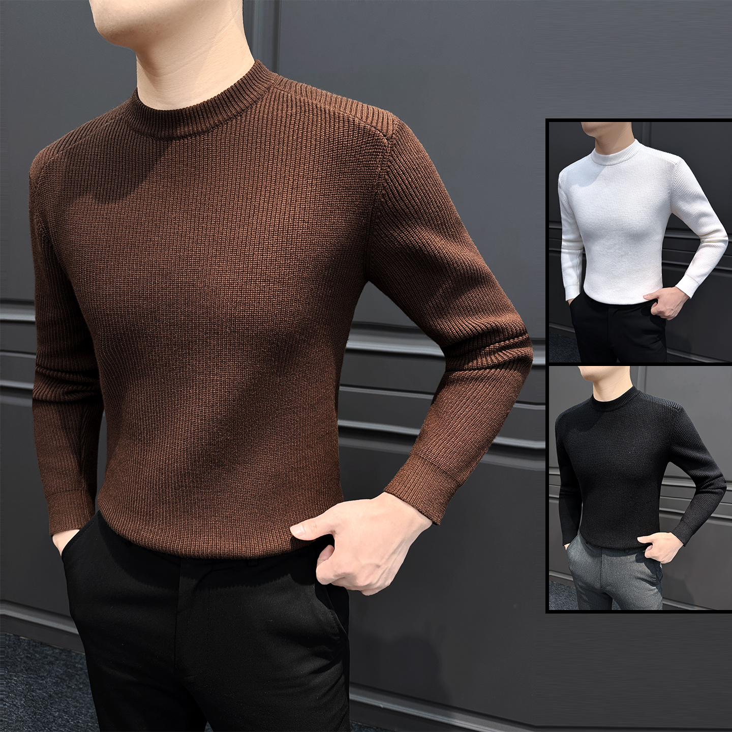 基础款毛衣男款2025新款保暖上衣秋冬款男士针织打底衫内搭1204e