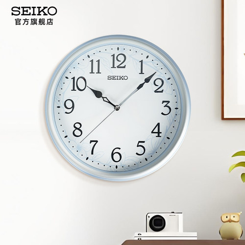 新品SEIKO日本精工13英寸挂钟阿拉伯数字客厅卧室静音时钟扫秒