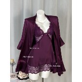 FUNNY KITTEN性感吊蕾丝吊带睡裙女带胸垫冰丝感缎面纯欲风家居服