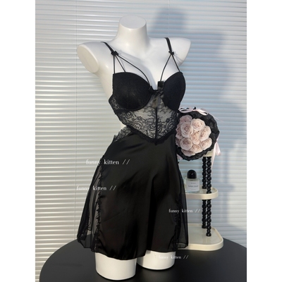 睡衣聚拢蕾丝funnykitten夏季